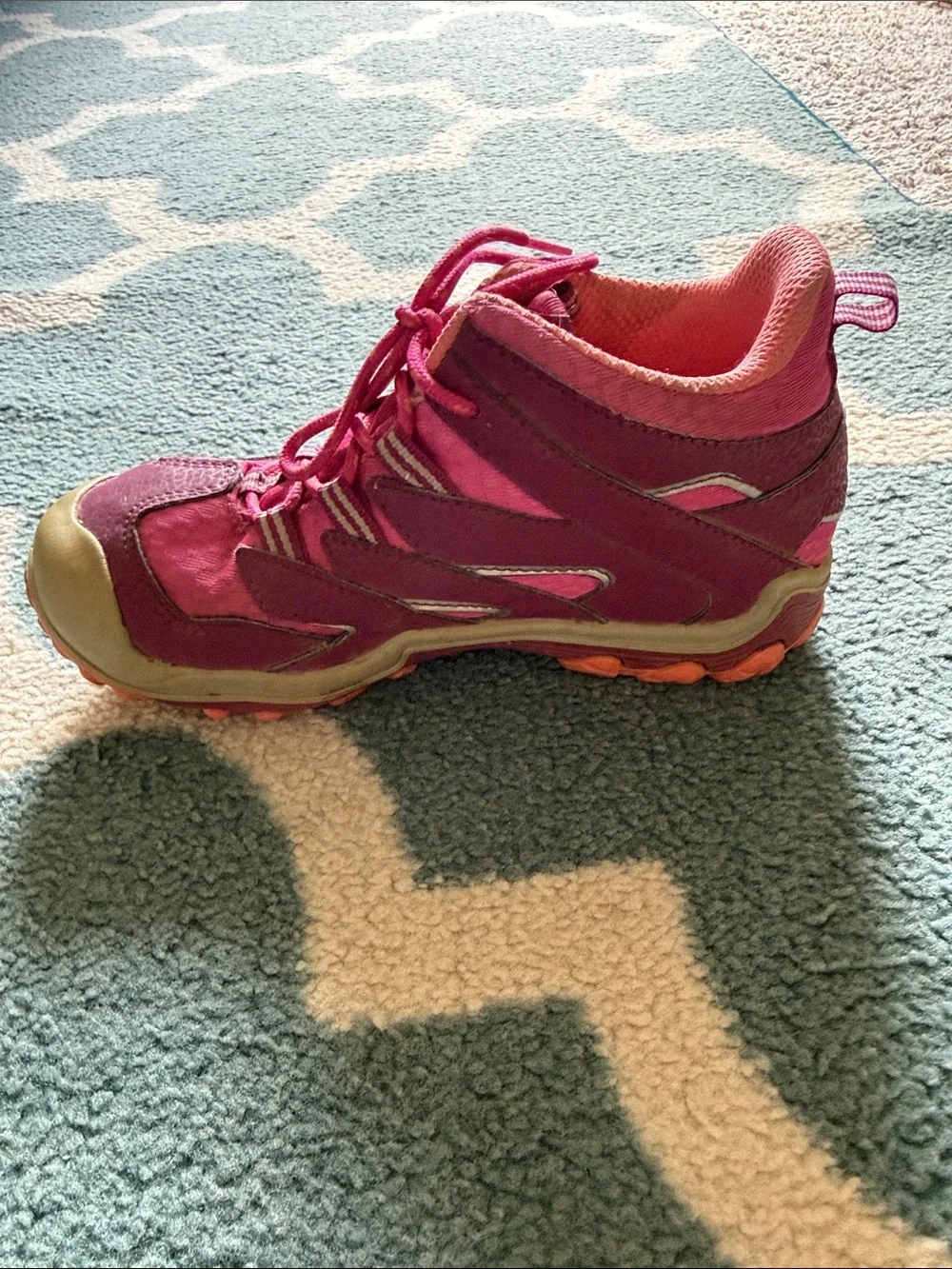 EUC Merrell Kids Magenta and Coral Trail Boots